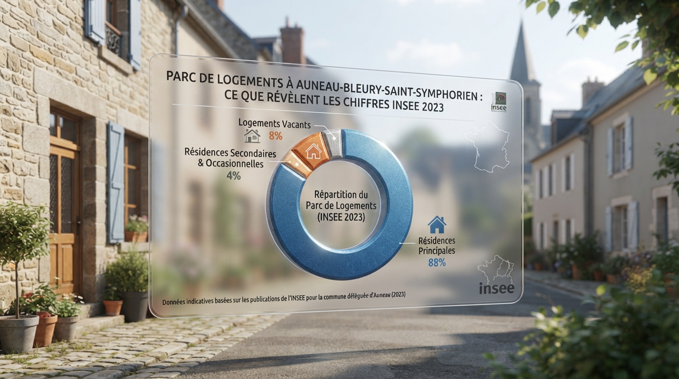 Graphique illustrant la part des résidences principales, secondaires et logements vacants dans une commune.